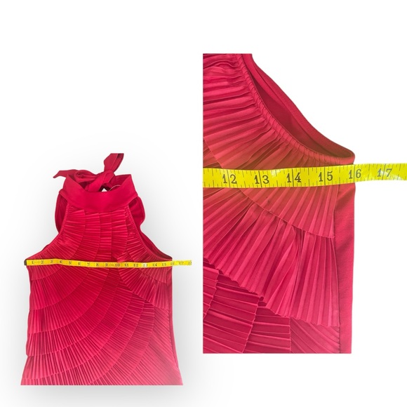 NWT White House Black Market frilly red sleeveless top - Picture 14 of 14